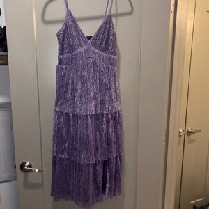 Elegant Purple Tiered Women's Dress